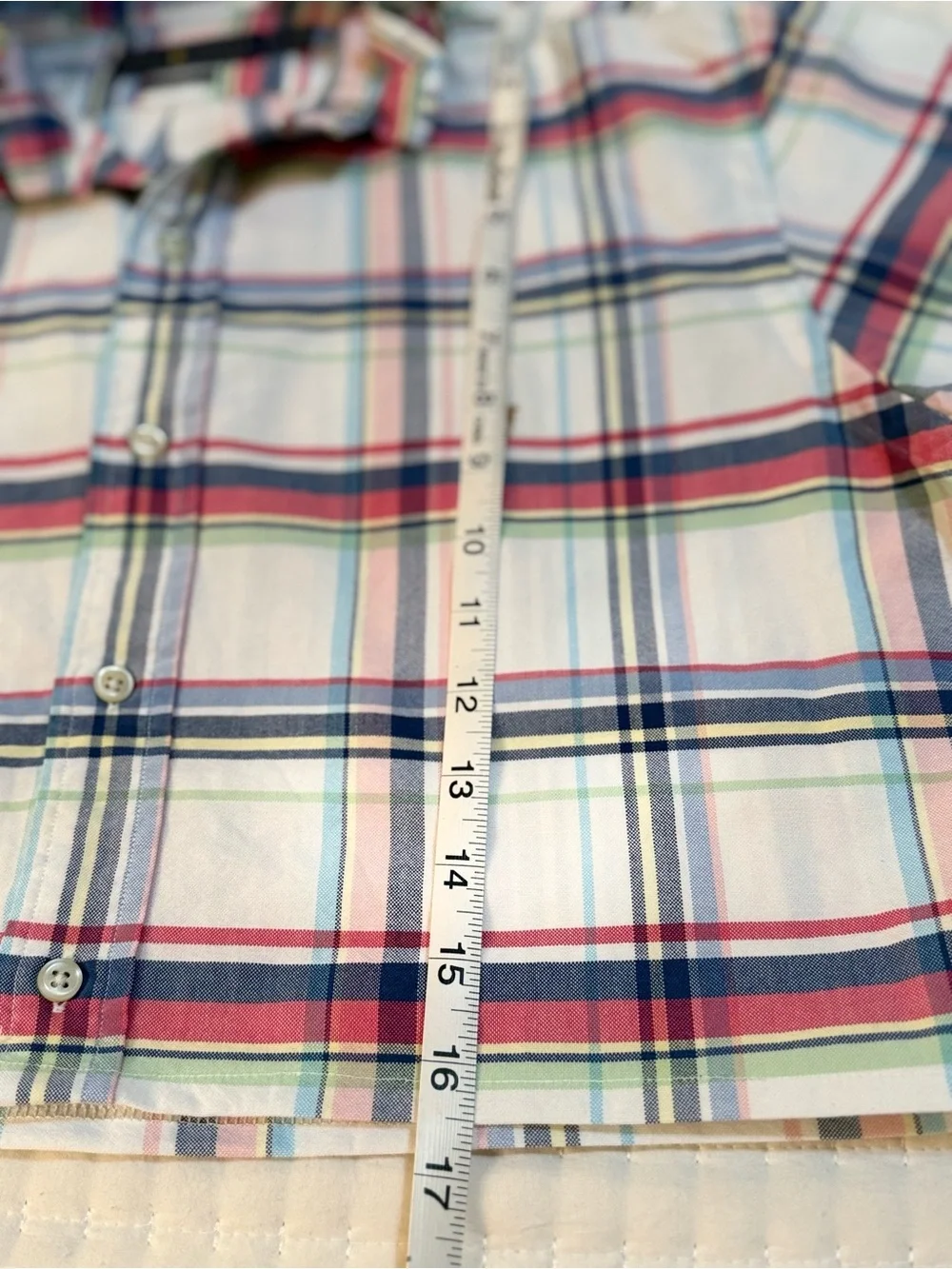 Upcycled Polo by Ralph Lauren Pastel Pink & Blue Plaid Button-Down Crop Shirt - Picture 6 of 9